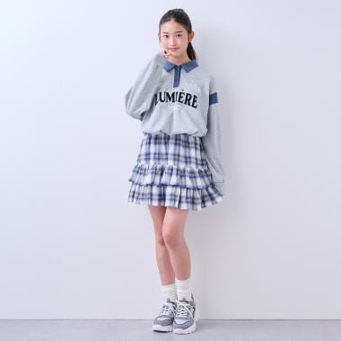 チェックティアードスカート×インナーパンツ