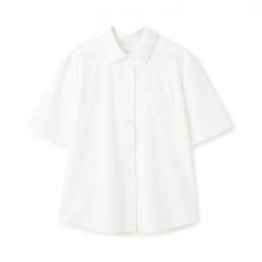 【UVカット】角衿半袖カットソーシャツ