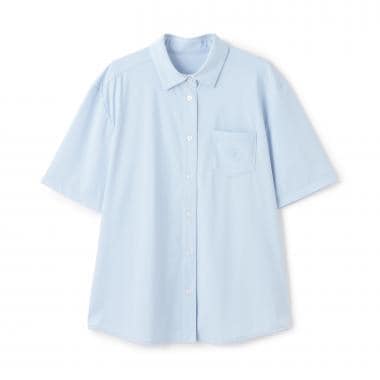 【UVカット】角衿半袖カットソーシャツ