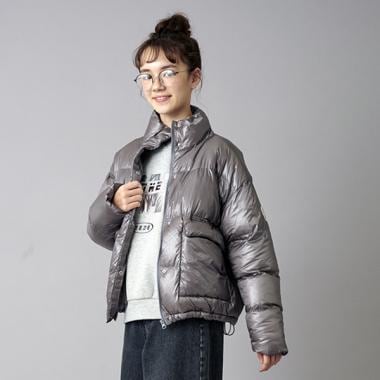 【AMI】【はっ水・家庭洗濯可】シャイニ‐パテッドブルゾン