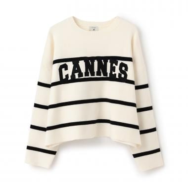 【AMI】ボーダーフェルトロゴニット