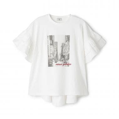 【AMI】ラッフルスリーブ転写チュニック