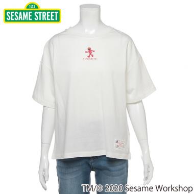 【SESAME STREET】 キャラクター刺しゅうバックデザインTシャツ