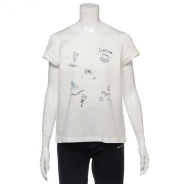 ガーリーモチーフTシャツ(S(140) オフ ホワイト): ジュニア