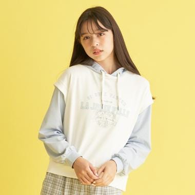 ベストレイヤード風パーカー(S(140) 白): ジュニア - ナルミヤ