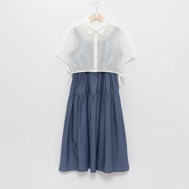 シアーシャツ＋キャミワンピセット