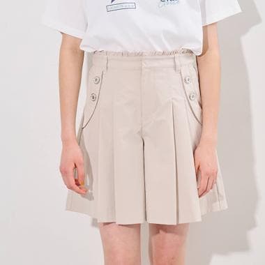 サイドボタンタックキュロット