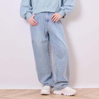 リボンプリントデニムパンツ