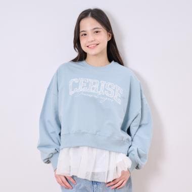 【接触冷感】レースワッペンプル×チュールTシャツ