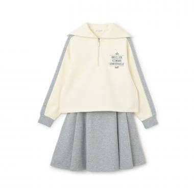 セーラーハーフジップ×スカートセットアップ
