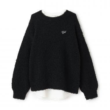 ブークレーニット×チュニックトップス