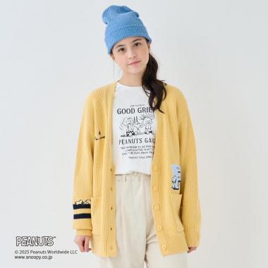 【予約商品】【130cmあり】【PEANUTS】レタードカーディガン×ロンTセット