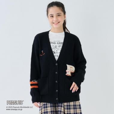 【予約商品】【130cmあり】【PEANUTS】レタードカーディガン×ロンTセット