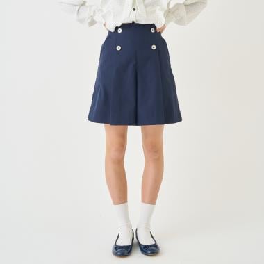 ボタンタックキュロット