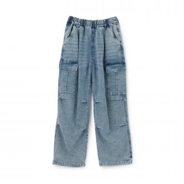 【130cmあり】デニムカーゴパンツ