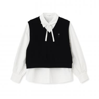 カットソーベスト＆刺しゅうブラウスセット