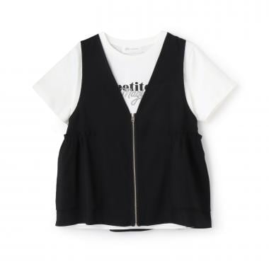 ペプラムジレ×インナーTシャツ