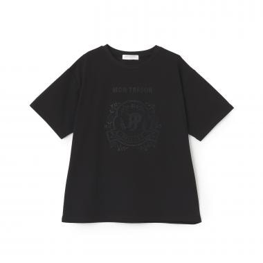 【接触冷感】レースモチーフ刺しゅうTシャツ