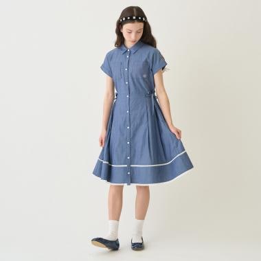 サイドリボンシャツワンピース