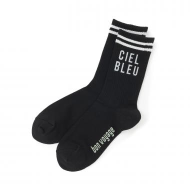 ライン入りリブクルーソックス