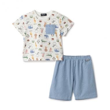 アニマル柄半袖Tシャツセットアップ