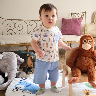 アニマル総柄半袖Tシャツセットアップ