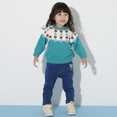 犬裏シャギーロング丈テーパードパンツ