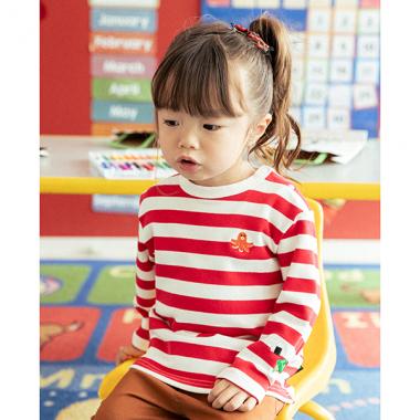 お弁当ボーダー長袖Tシャツ
