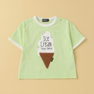 アイスクリームリンガー半袖Tシャツ(80cm ベージュ): キッズ