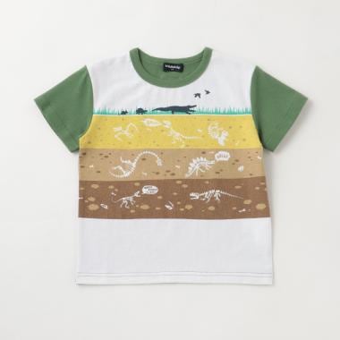 科博】恐竜化石地層半袖Tシャツ(80cm カーキ): キッズ - ナルミヤ