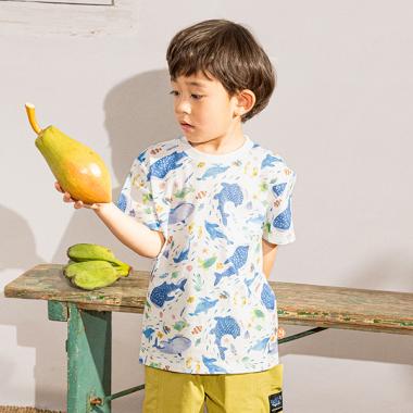 海のいきもの総柄半袖Tシャツ(80cm 白): キッズ - ナルミヤ