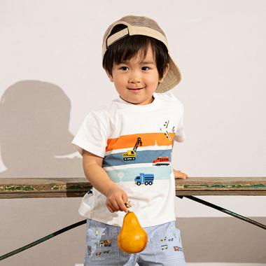 乗り物アップリケ半袖Tシャツ(80cm 白): キッズ - ナルミヤ