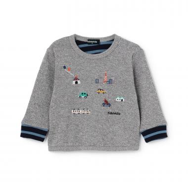 乗り物接結長袖Tシャツ