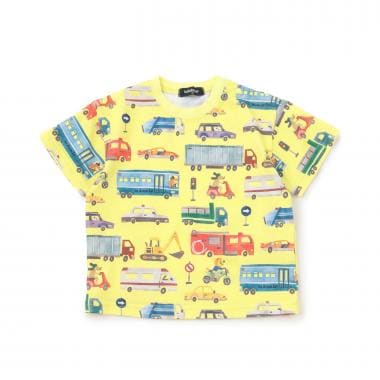 乗り物総柄半袖Tシャツ