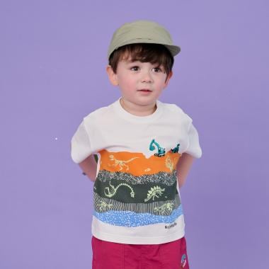 蓄光プリント地層と化石半袖Tシャツ