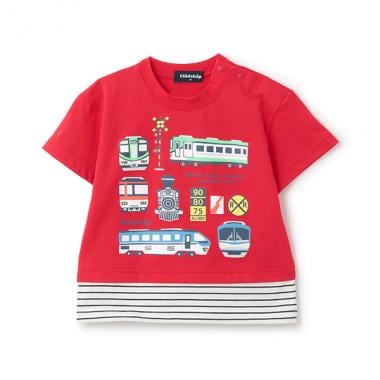 【人気商品再入荷】【直営店で取り扱い無し】裾レイヤード風電車半袖Tシャツ