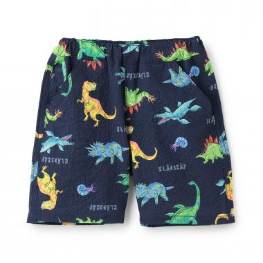 恐竜総柄5分丈シェフパンツ