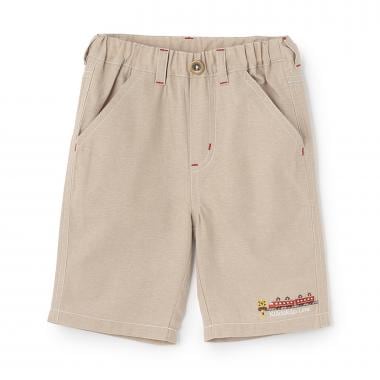 電車刺しゅう5分丈パンツ