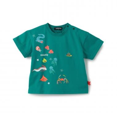 蓄光深海魚刺しゅう半袖Tシャツ