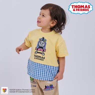 【3月13日発売予定】【トーマス】チェック切替半袖Tシャツ