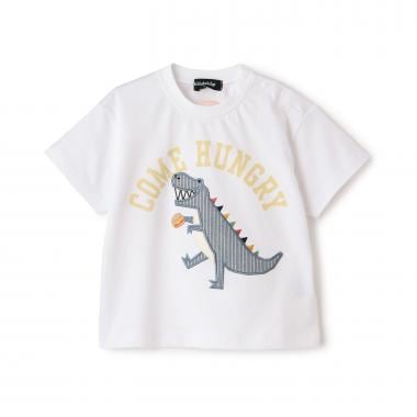 ☆彡恐竜アップリケ半袖Tシャツ