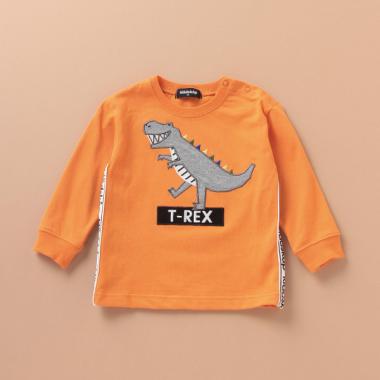 恐竜アップリケサイドロゴTシャツ