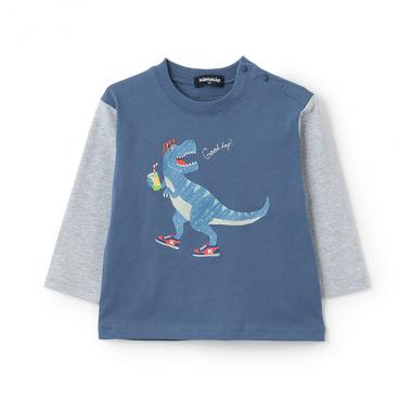 【人気商品再入荷】【直営店で取り扱い無し】Good dayザウルス袖配色長袖Tシャツ