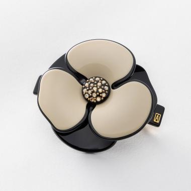 【ALEXANDRE DE PARIS】アレクサンドルドゥパリ CAMELIA LISERE 7cm バレッタ