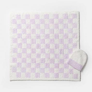 【Kashwere】カシウエア Baby Blanket Check w/ Cap ブランケット キャップ付き