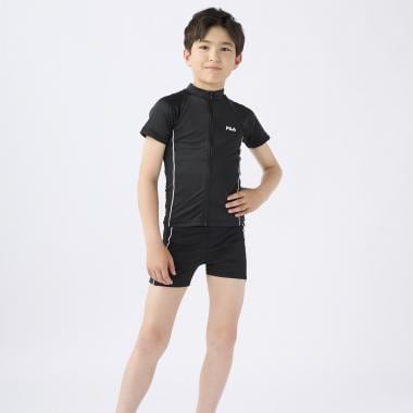【FILA】ワンポイントパイピング 半袖フルZIPセパレートスクール水着