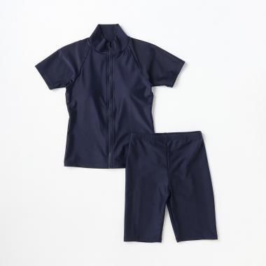 【SWIM】【NIKKI】女児スクール水着 半袖フルジップセパレート ストレッチ素材