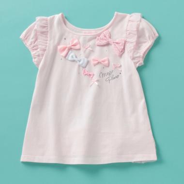 リボンいっぱい肩フリルTシャツ(90 白): キッズ - ナルミヤ オンライン ...