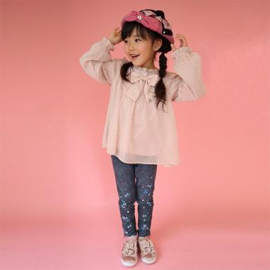 デニム風転写ロングパンツ(110 紺): キッズ - ナルミヤ オンライン公式