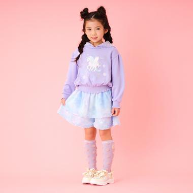 ユニコーン総柄シフォン2段フリルキュロット